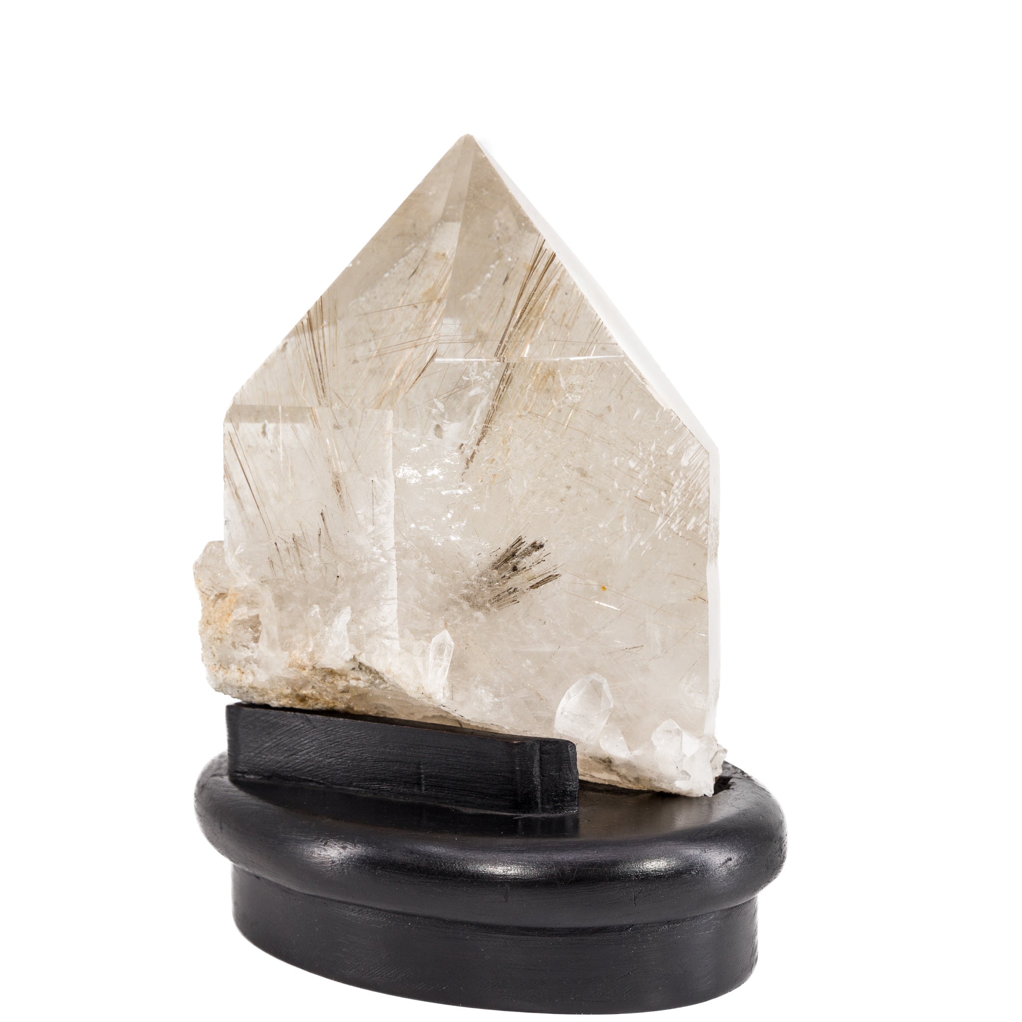 Clear popular Quartz Rutilite Point with Stand