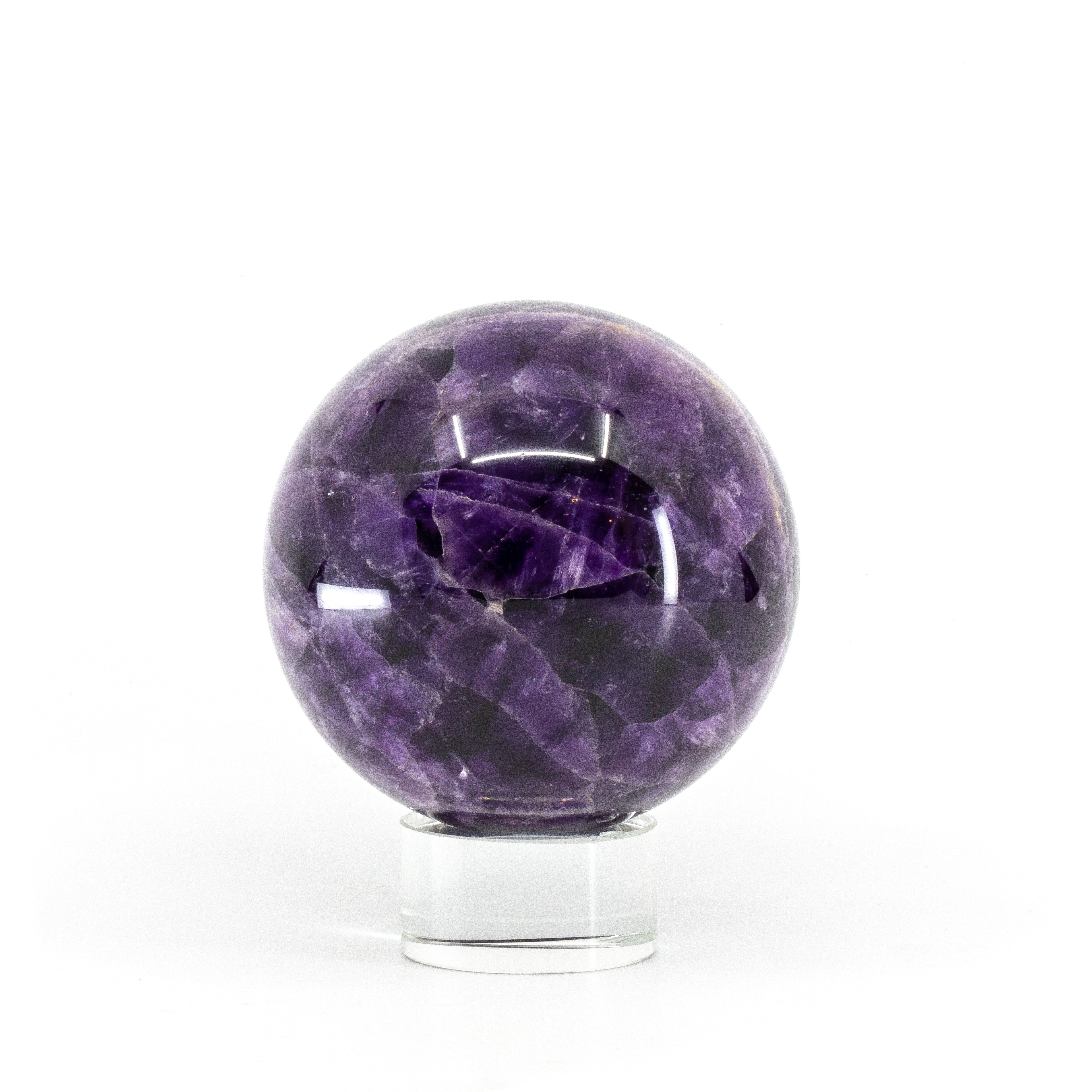 Amethyst ' Flower ' 3 inch 1.46 lb Polished Crystal Sphere - Tanzania