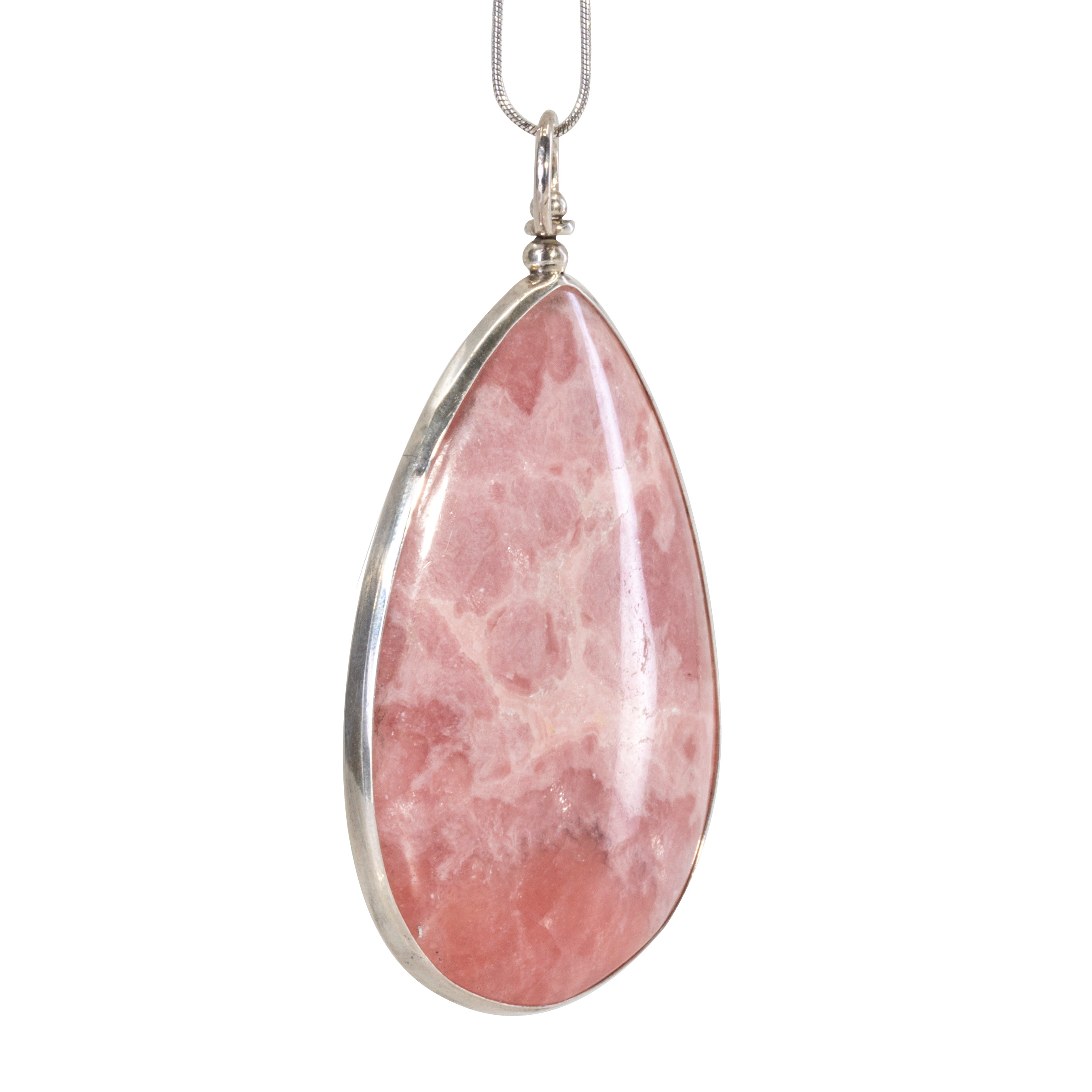 Rhodochrosite 109.5 carat Handcrafted Sterling Silver Swivel Pendant - EEO-198 - Crystalarium